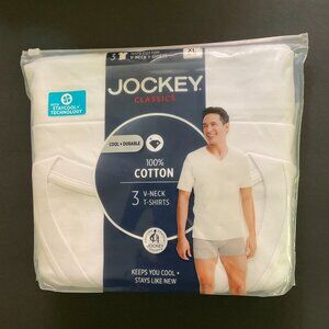 JOCKEY CLASSICS Men's Set of 3 V-Neck T-Shirts NIP Size 46-48 XL